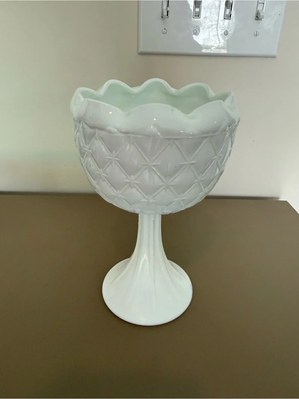 White Decorative Pedestal Compote Bowl - Home Accents